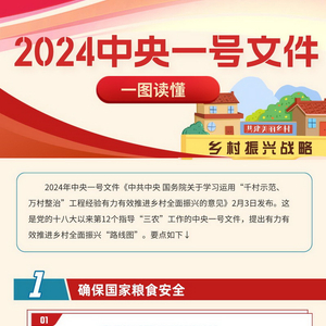 2024年中央一号文件聚焦粮食产业高质量发展，推动农业强国建设