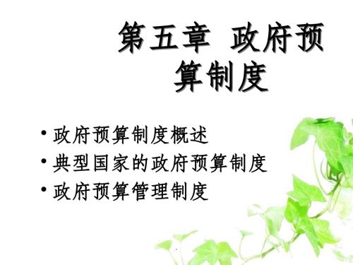 政府预算制度的起源与优化探讨